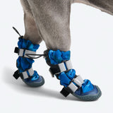 Stivaletti da pioggia per cani, Scarpette impermeabili per cani - Camo Blu
