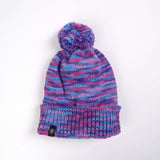 Cappello con pompon umano - Viola e lavanda