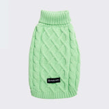 Maglione a trecce per can - Verde menta