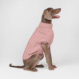 Maglione a trecce per can - Rosa