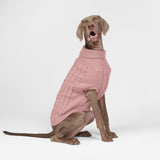 Maglione a trecce per can - Rosa