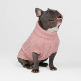 Maglione a trecce per can - Rosa
