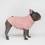 Maglione a trecce per can - Rosa