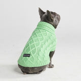 Maglione a trecce per can - Verde menta