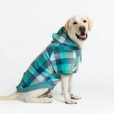 Maglione in Velluto per Cani - Turchese a Quadri