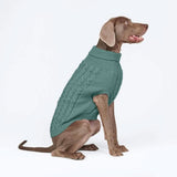 Maglione a trecce per can - Verde pino
