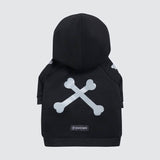 Felpa con cappuccio per cani "WOOF" - Nera e Riflettente