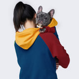 Felpa con cappuccio per cani a blocchi di colore con pastelli
