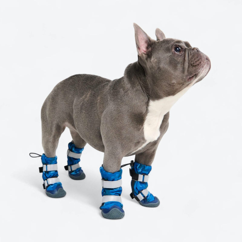 Stivali per cani Flex Shell resistenti all'acqua - Camo Blu