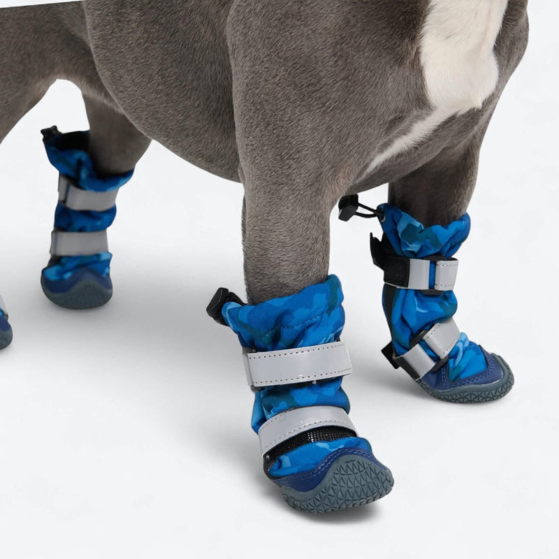 Stivali per cani Flex Shell resistenti all'acqua - Camo Blu