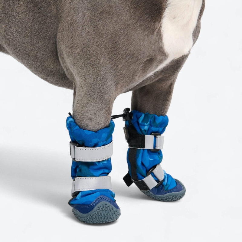 Stivali per cani Flex Shell resistenti all'acqua - Camo Blu