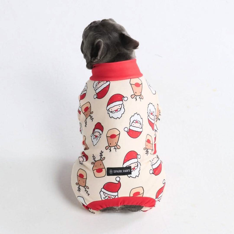 Pigiama di Natale per cane - Babbo Natale e Rodolfo