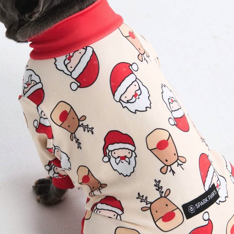 Pigiama di Natale per cane - Babbo Natale e Rodolfo