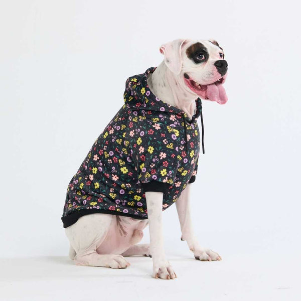 Felpa Vintage Flower per Cane - Nero