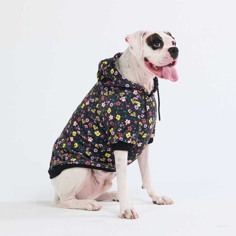 Felpa Vintage Flower per Cane - Nero