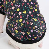 Felpa Vintage Flower per Cane - Nero
