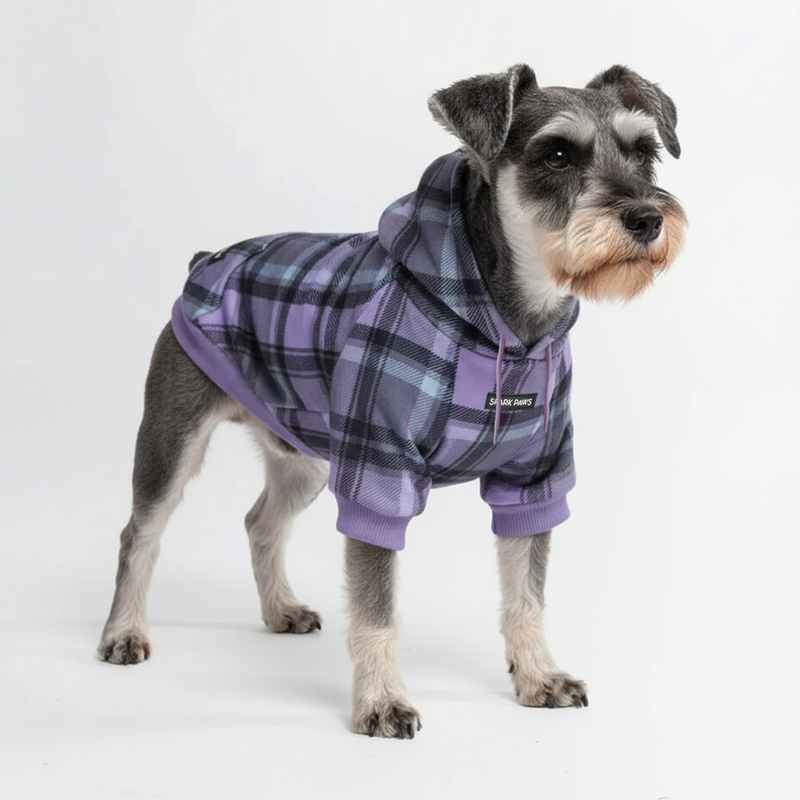 Purple Plaid Hoodie||size:M
