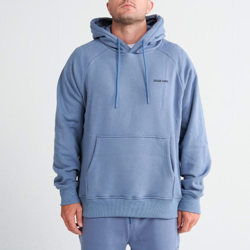 Felpa con cappuccio Essential Human - Blu cenere