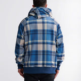 Felpa con Cappuccio Plaid Blu