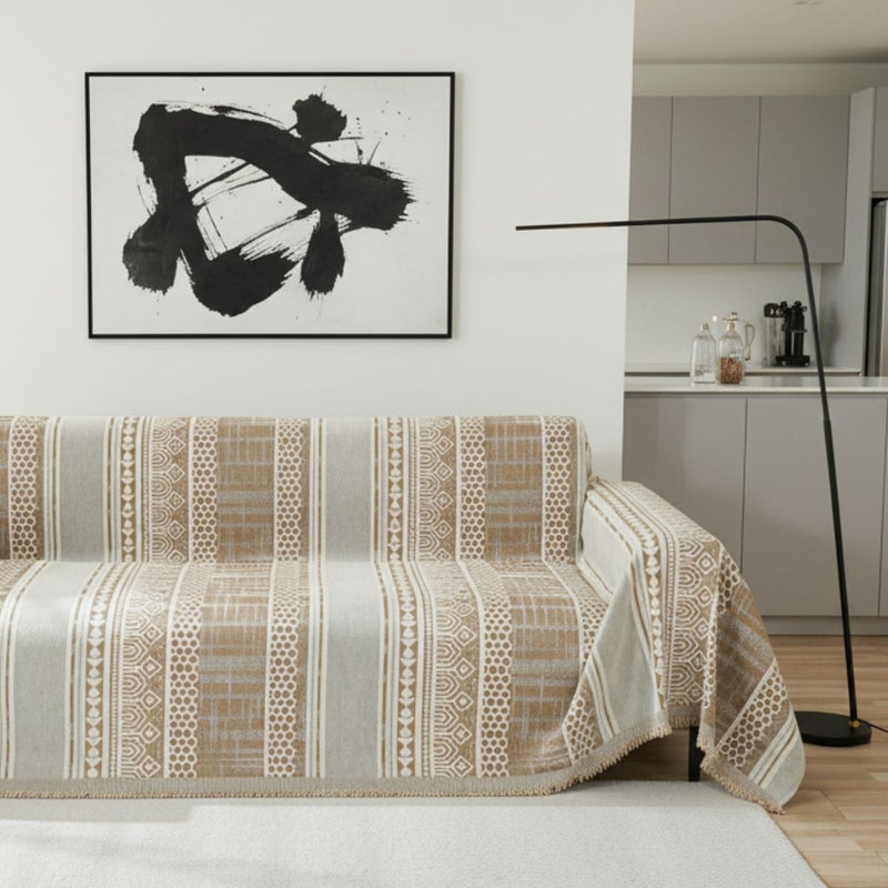 Copridivano – Beige Mosaico Moderno