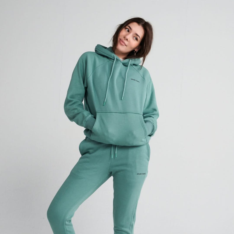 Felpa con cappuccio Essential Human - Verde acqua