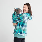 Maglione in Velluto per Cani - Turchese a Quadri