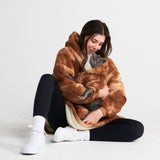 Fluffdreams™ Felpa con cappuccio umana oversize - Moka