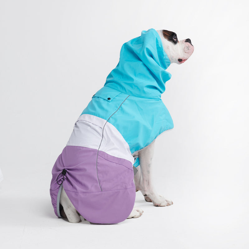 Impermeabile per cani Breatheshield™ - Verde acqua Bianco Viola