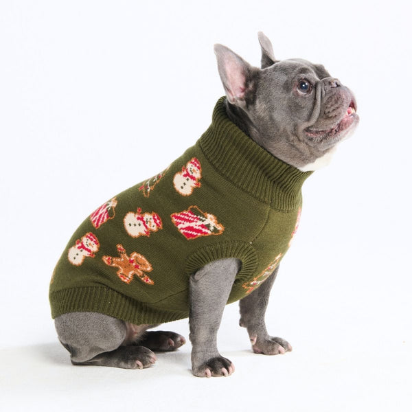 Maglione natalizio a maglia per cani – Pan di zenzero