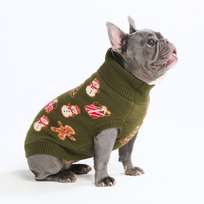 Maglione natalizio a maglia per cani – Pan di zenzero