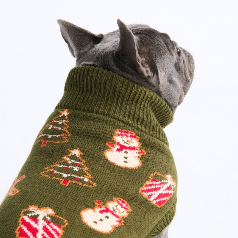 Maglione natalizio a maglia per cani – Pan di zenzero