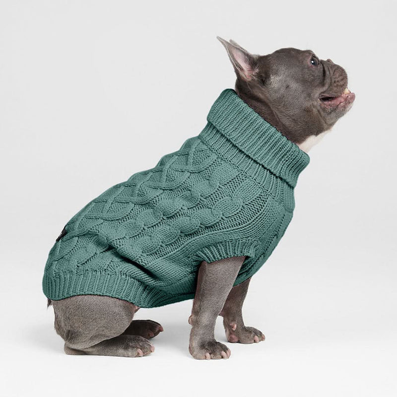 Maglione a trecce per can - Verde pino
