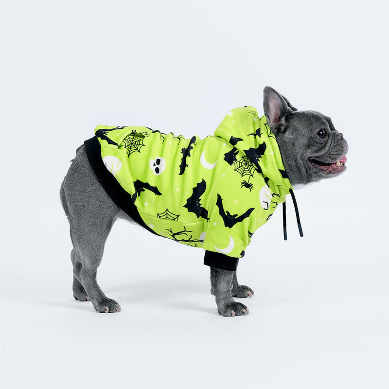 Felpa con cappuccio per cani di Halloween - Neon