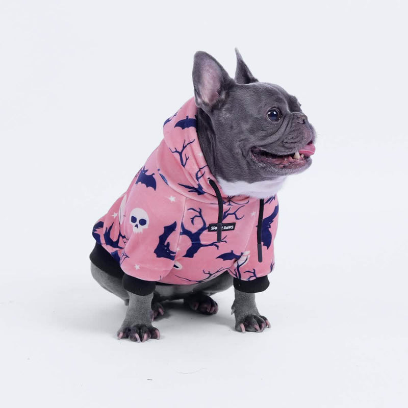 Felpa con cappuccio per cani di Halloween - Rosa