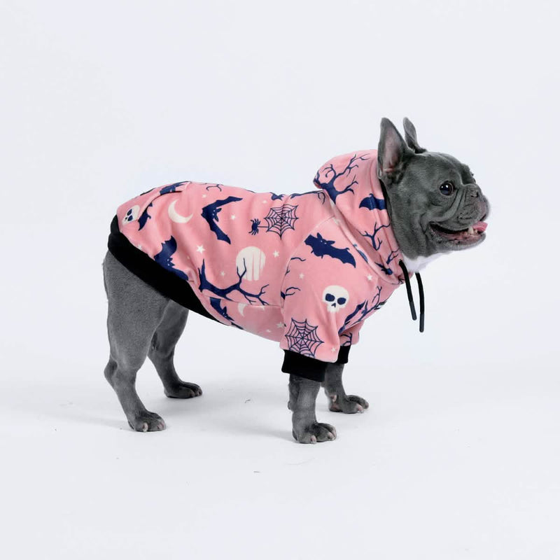Felpa con cappuccio per cani di Halloween - Rosa