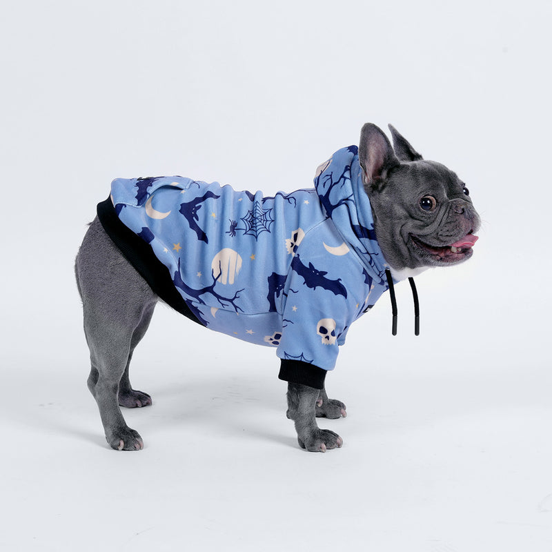 Felpa con cappuccio per cani di Halloween - Blu
