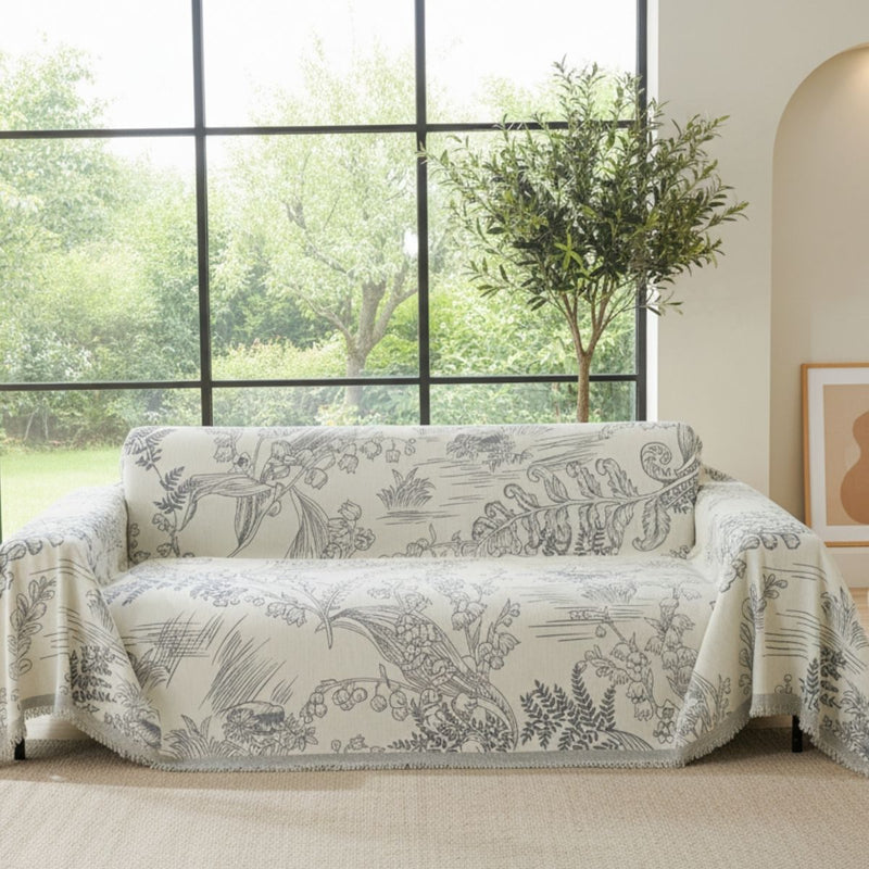 Lily Valley Grey Couch Cover