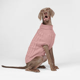 Maglione a trecce per can - Rosa