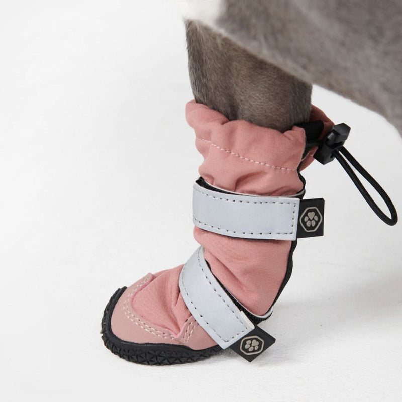 Stivali per cani resistenti all'acqua con struttura flessibile - Rosa