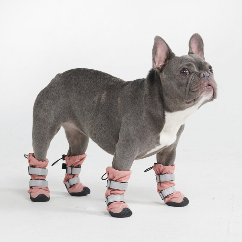 Stivali per cani resistenti all'acqua con struttura flessibile - Rosa