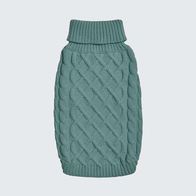 Maglione a trecce per can - Verde pino