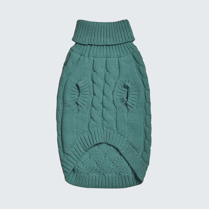 Maglione a trecce per can - Verde pino
