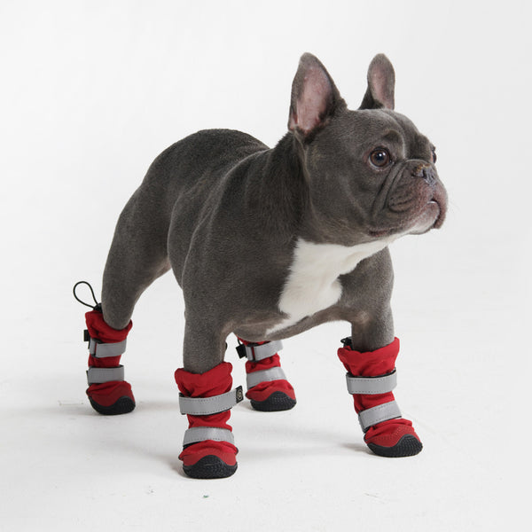 Stivali per cani resistenti all'acqua con struttura flessibile - Rosso
