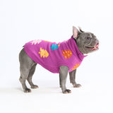 Maglione natalizio a maglia per cani – Alberi di zucchero magenta