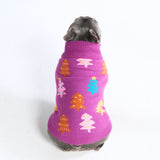 Maglione natalizio a maglia per cani – Alberi di zucchero magenta