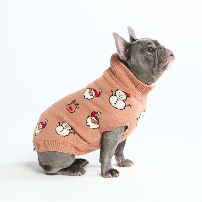 Maglione natalizio a maglia per cani – Babbo Natale & Rudolph