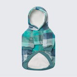 Maglione in Velluto per Cani - Turchese a Quadri