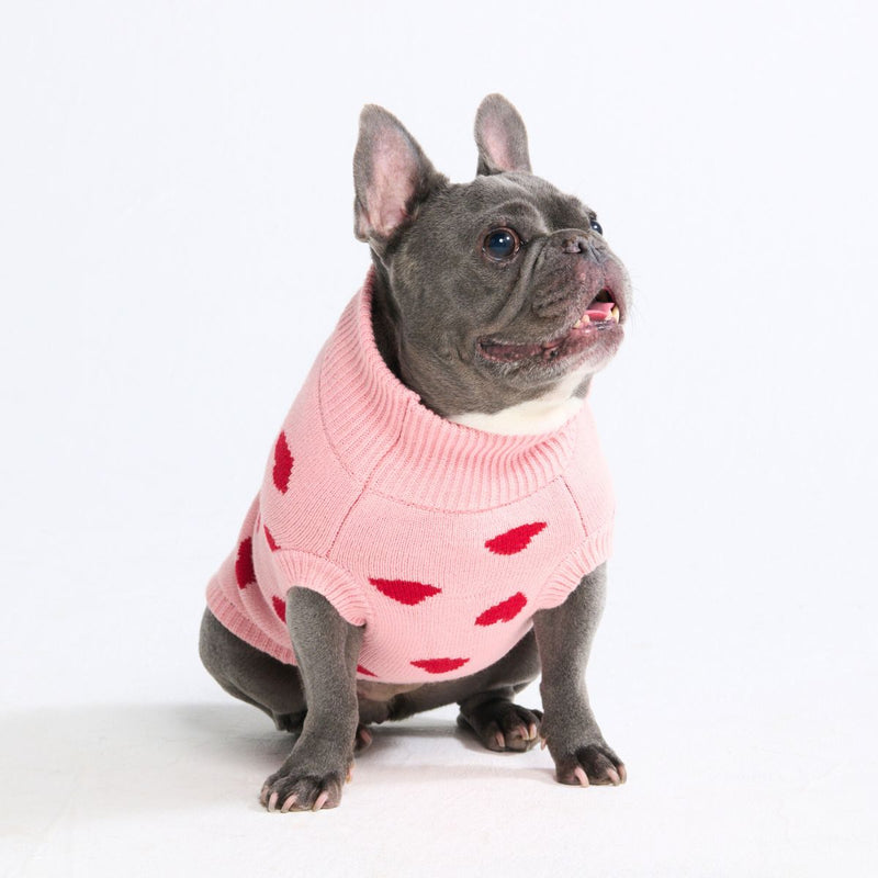 Maglione a maglia per cani – Cuori