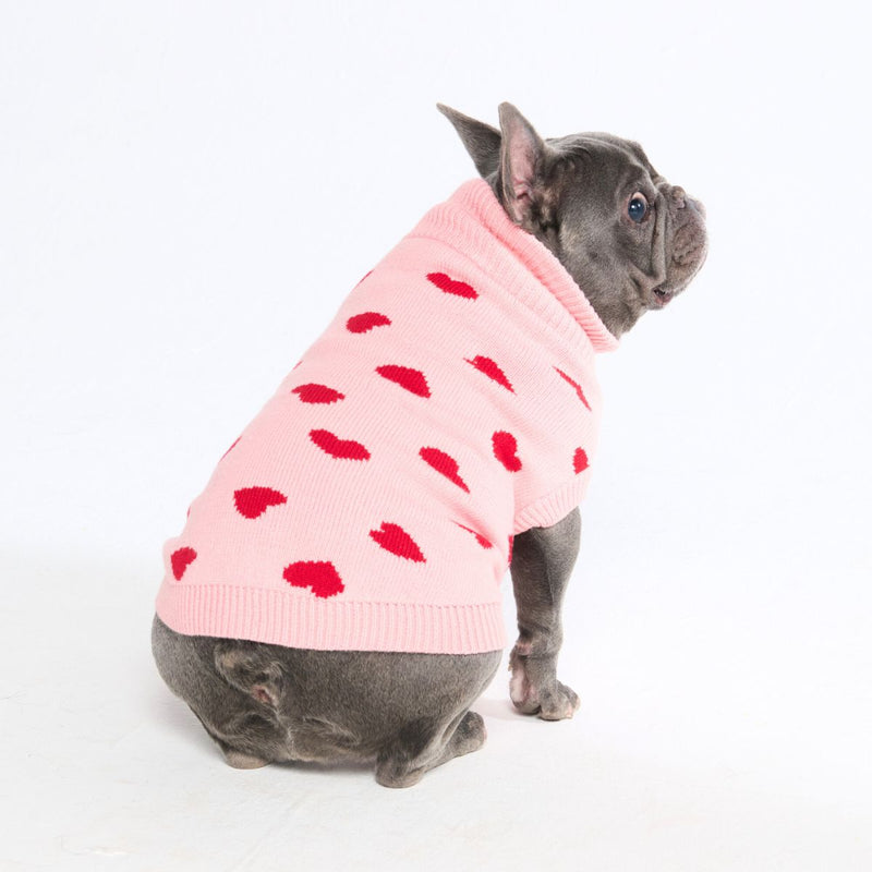 Maglione a maglia per cani – Cuori