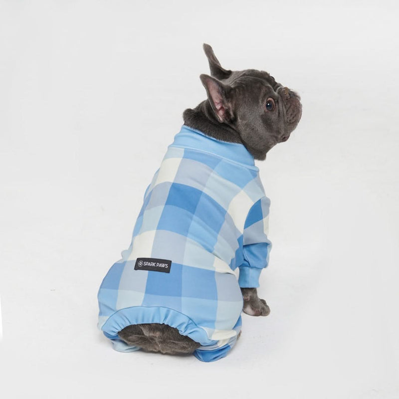 Pigiama per cani - Blu a quadretti
